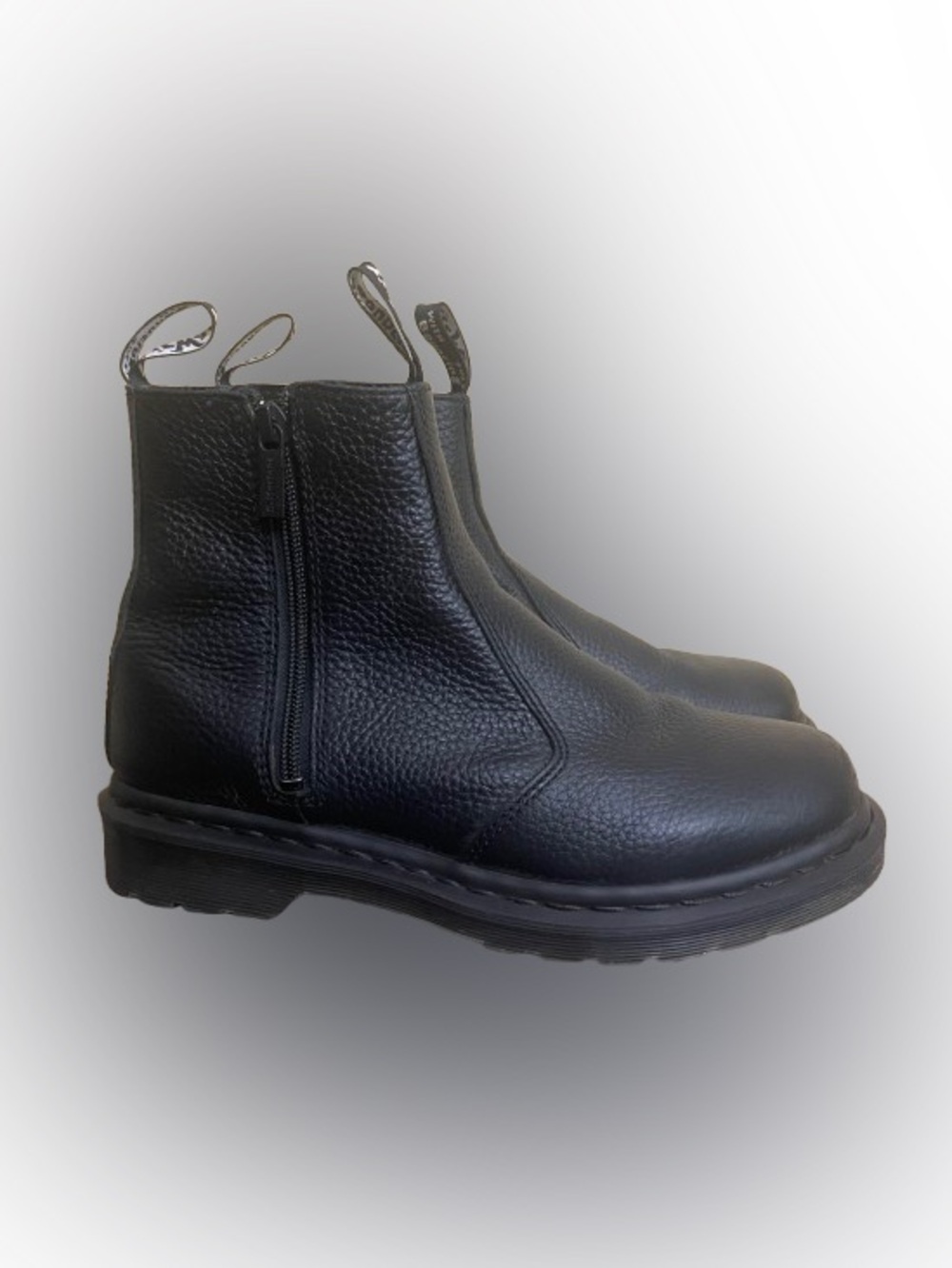 Dr. Martens Boots Shoes Women's US 9 Double Zip Chelsea Black Leather 2976 Doc